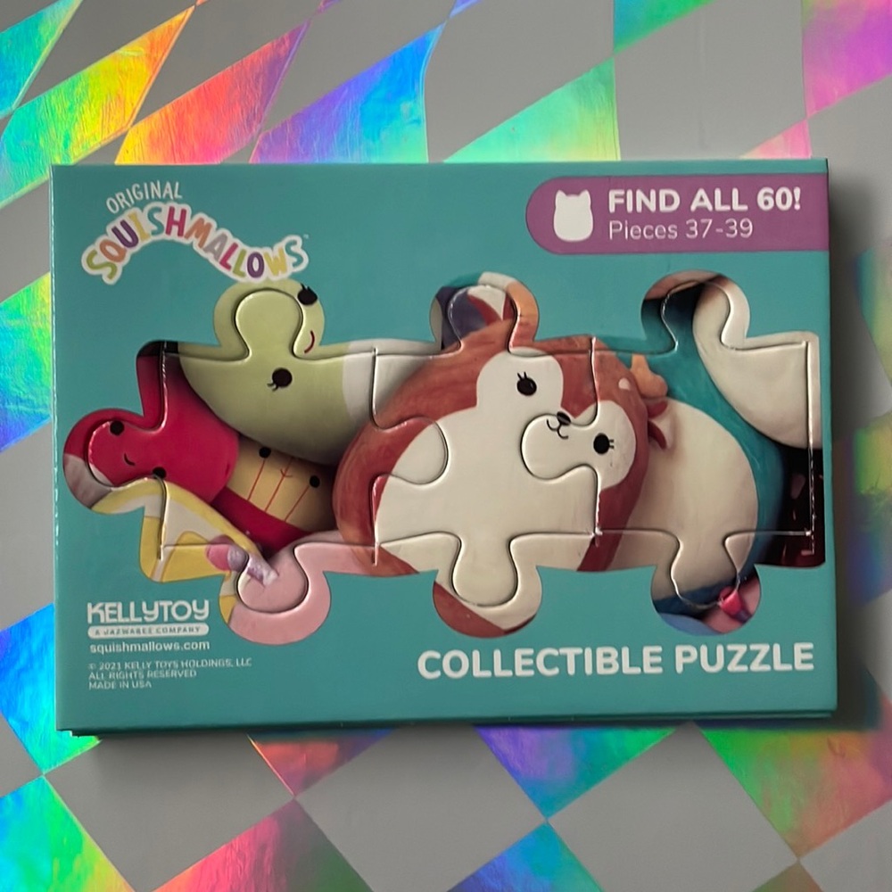 37-39 pieces of the Original Squishmallows collectible trading card puzzle